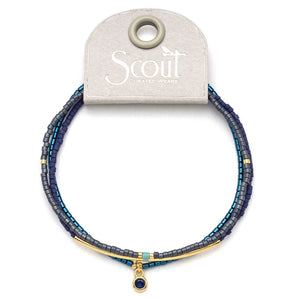 Tonal Chromacolor Miyuki Bracelet Trio - Navy/Gold