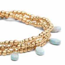 Load image into Gallery viewer, Metal Wrap - Timeless/Blue Howlite/Gold