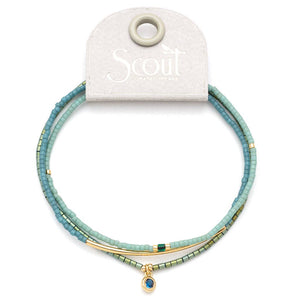 Tonal Chromacolor Miyuki Bracelet Trio - Turquoise/Gold