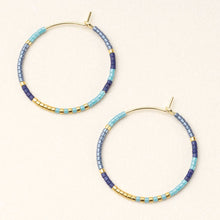 Load image into Gallery viewer, Chromacolor Miyuki Small Hoop - Cobalt Multi/Gold