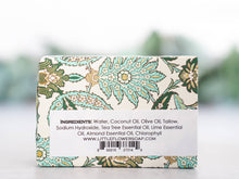 Load image into Gallery viewer, Tea Tree Lime Almond Handmade Soap: 3.5 oz