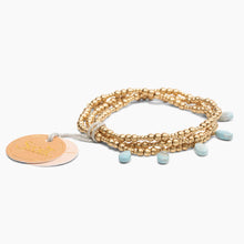 Load image into Gallery viewer, Metal Wrap - Timeless/Blue Howlite/Gold