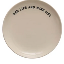 Load image into Gallery viewer, Wine Saying Stoneware Plate