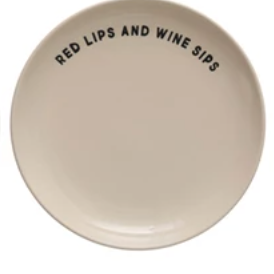 Wine Saying Stoneware Plate