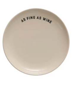 Wine Saying Stoneware Plate