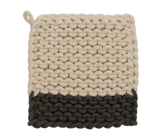 Load image into Gallery viewer, Cotton Crocheted Neutral Pot Holder