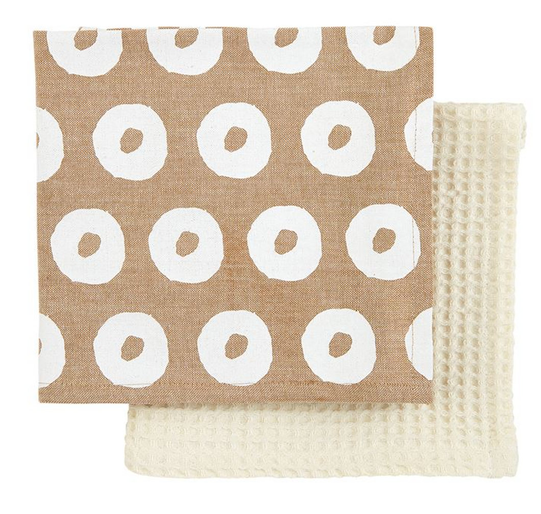 Taupe White Dot Towel Set