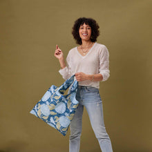 Load image into Gallery viewer, CHRYSANTHEMUM blu Bag Reusable Shopper Tote