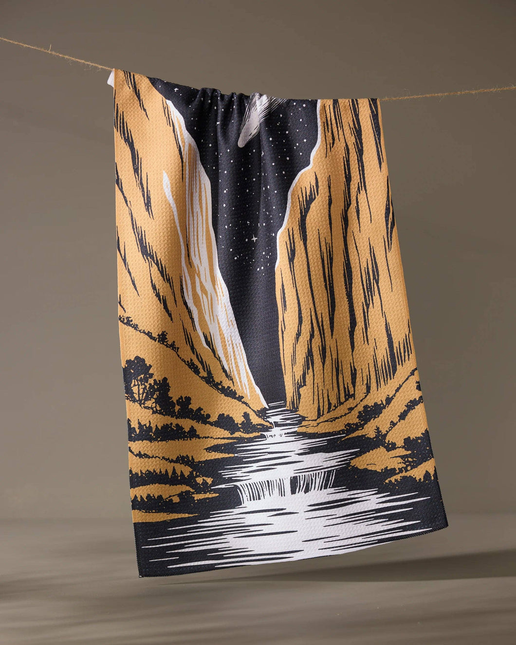 Geometry Canyonfall Tea Towel