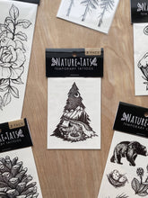 Load image into Gallery viewer, NatureTats - Mountain Camping Temporary Tattoo: 1-Pack