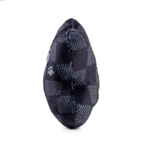 Black Checker Chewy Vuitton Bone Squeaker Dog Toy: Large