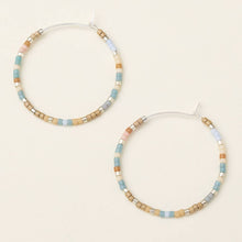Load image into Gallery viewer, Chromacolor Miyuki Small Hoop - Desert Blue Multi/Silver