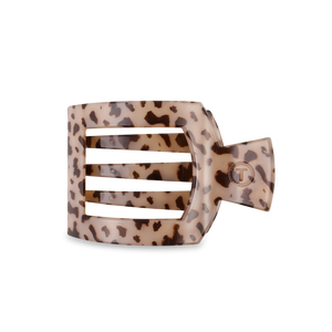 TELETIES - Square Flat Hair Clip | Med. | Blonde Tortoise