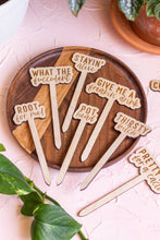 Load image into Gallery viewer, Funny Script Wooden Plant Markers: Needy Bitch