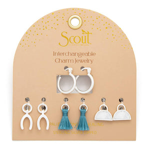 Interchangeable Charm Earring - Opalite/Healing/Silver