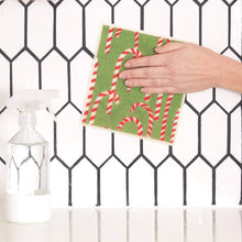 Load image into Gallery viewer, CANDY CANES blu Cloths Reusable Sponge-Cloth, Set of 2