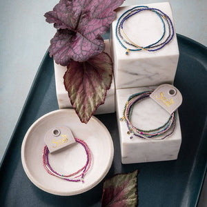 Tonal Chromacolor Miyuki Bracelet Trio - Purple/Silver