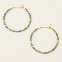 Load image into Gallery viewer, Chromacolor Miyuki Small Hoop - Turquoise Mint/Gold