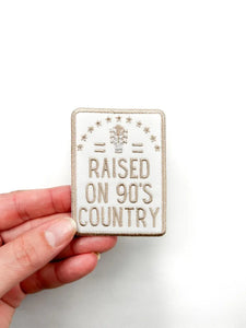 Field Trip Threads - Raised on 90's Country Iron On Patch, Country Music Rodeo