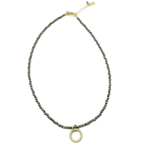 EG Dainty Vibe on Pyrite Necklace