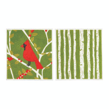 Load image into Gallery viewer, RED CARDINALS Reusable Sponge-Cloth, Set of 2