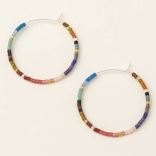 Load image into Gallery viewer, Chromacolor Miyuki Small Hoop - Dark Multi/Silver