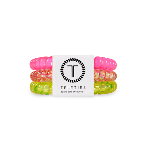 TELETIES - Spiral Hair Coils | Small | Tropical Punch Hair Ties