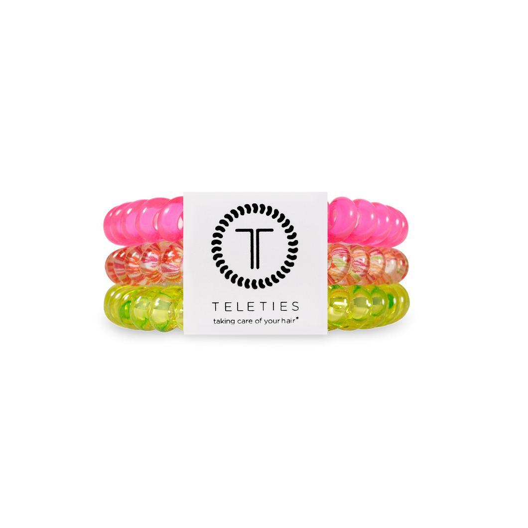 TELETIES - Spiral Hair Coils | Small | Tropical Punch Hair Ties