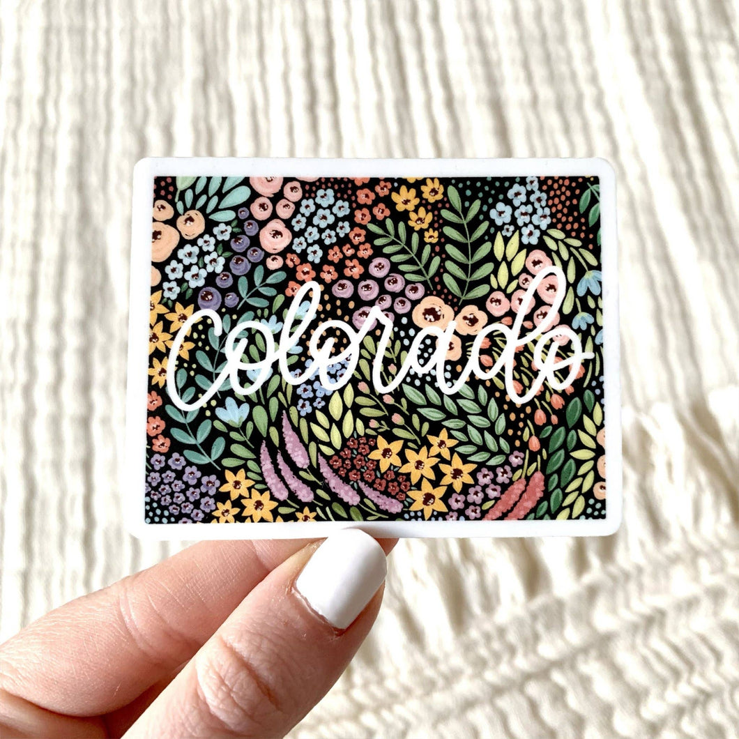 Colorado Floral State Sticker, 3x2.25in