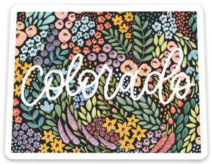 Colorado Floral State Sticker, 3x2.25in