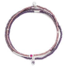 Load image into Gallery viewer, Tonal Chromacolor Miyuki Bracelet Trio - Purple/Silver