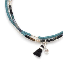 Load image into Gallery viewer, Chromacolor Miyuki Bracelet Trio - Black Multi/Silver