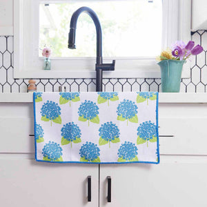 HYDRANGEA BLUE blu Kitchen Tea Towel