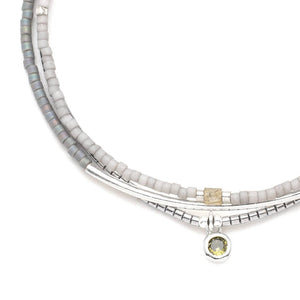 Tonal Chromacolor Miyuki Bracelet Trio - Frost/Silver