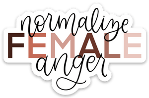 Normalize Female Anger Sticker, 3x2in