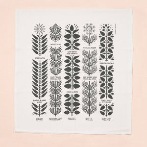 Modern Sprout - Oversized Tea Towel: Herbal Harvest