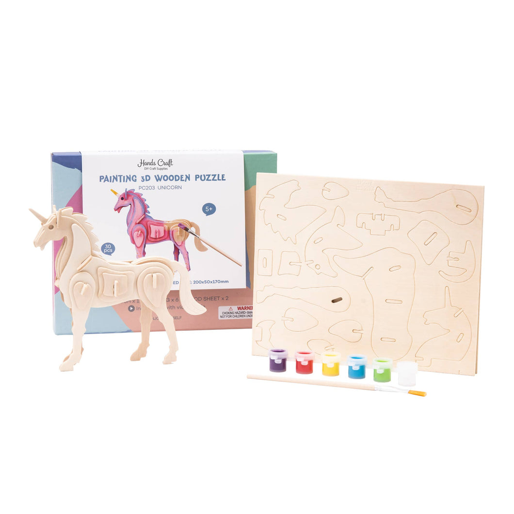 3D Wooden Puzzle Paint Kit
