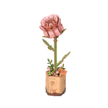 Load image into Gallery viewer, 3D Wooden Flower Puzzle: Pink Rose