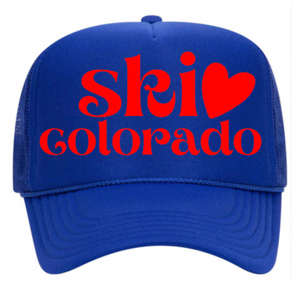 Ski Colorado- royal blue trucker