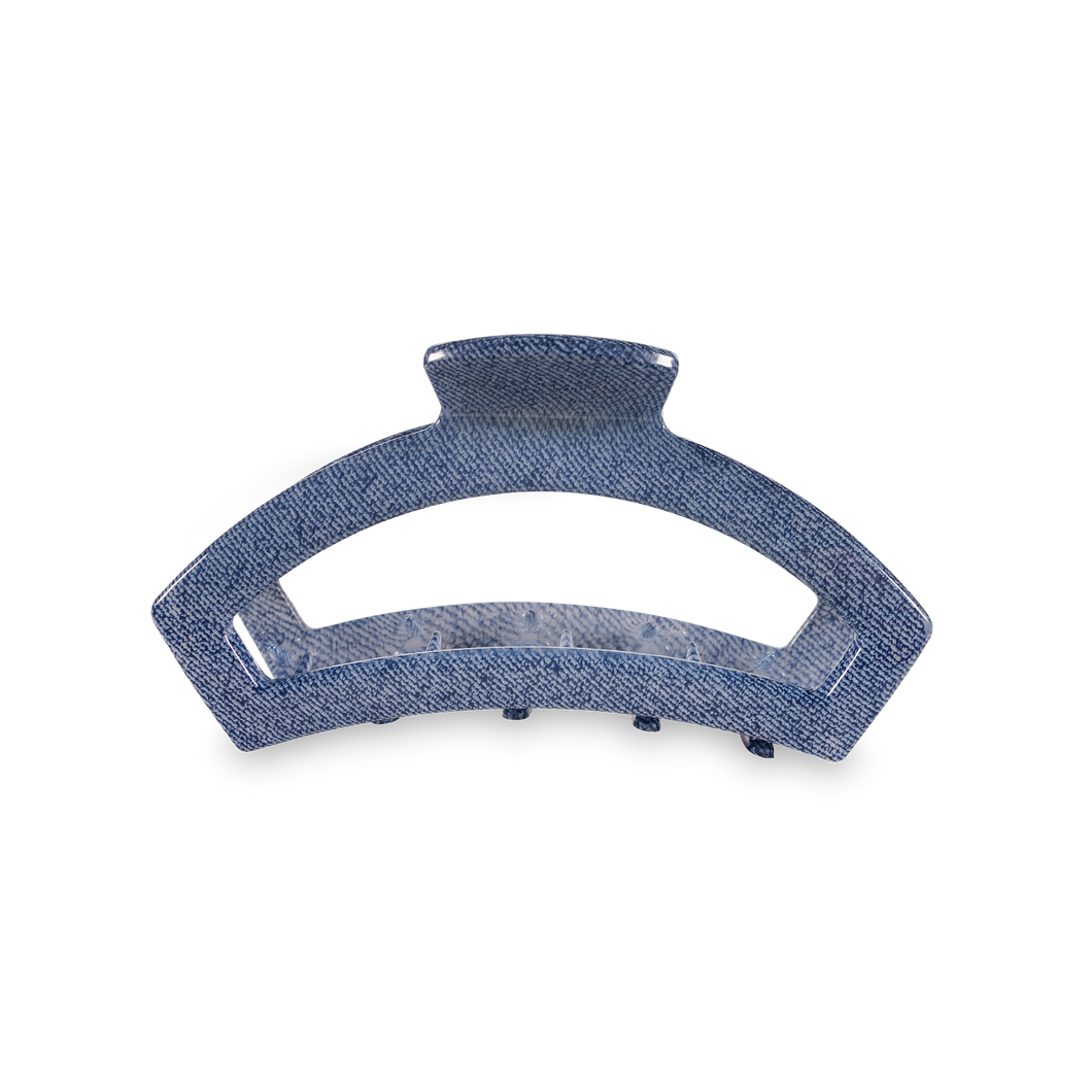 Open Denim Medium Hair Clip