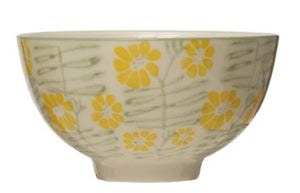 Hand Stamped Stoneware Bowl