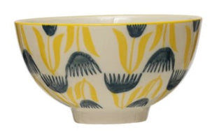 Hand Stamped Stoneware Bowl