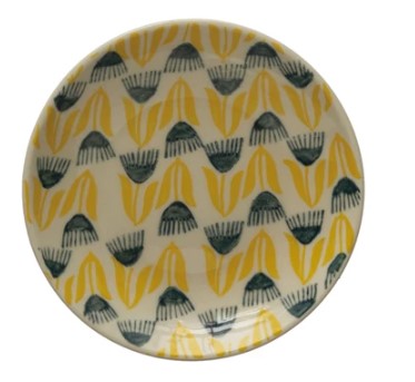 Hand Stamped Stoneware Plate
