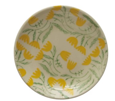 Hand Stamped Stoneware Plate