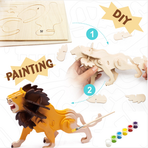 3D Wooden Puzzle Paint Kit