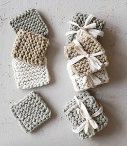 Cotton Crocheted Coasters-Square