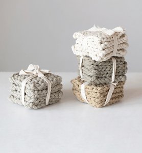 Cotton Crocheted Coasters-Square