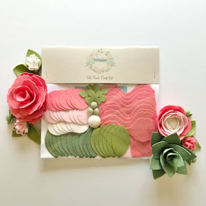 Felt Flower Craft Kit | Floral Trio | Coral Sage