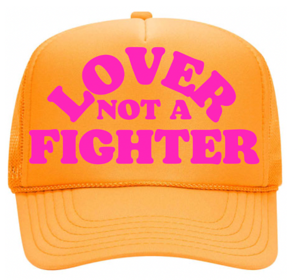 Lover not a Fighter- gold trucker hat