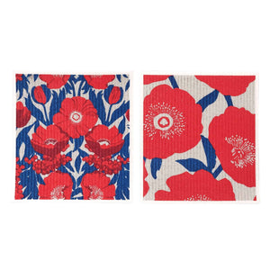 Icelandic Poppies Swedish Dishcloth, Set of 2